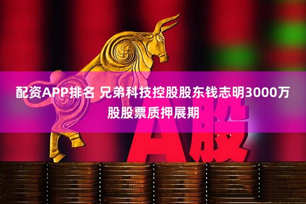 配资APP排名 兄弟科技控股股东钱志明3000万股股票质押展期